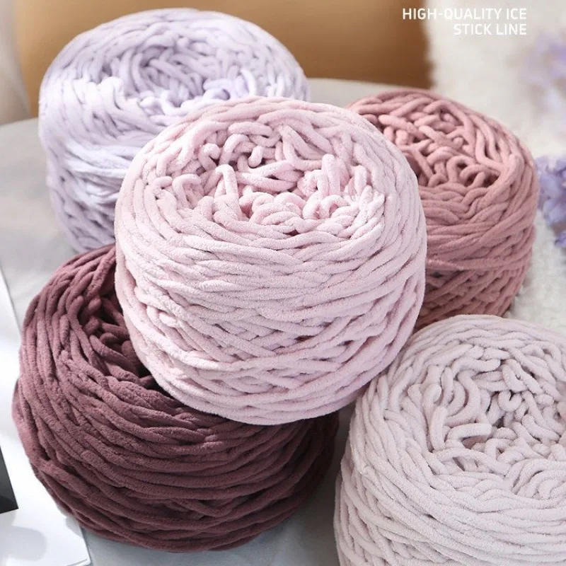 180g Thick Chunky Chenille Ice Yarn Solid Gradient Plush Thread for Blanket Scarf Hat Doll DIY Crochet Knitting Craft Supplies view 2