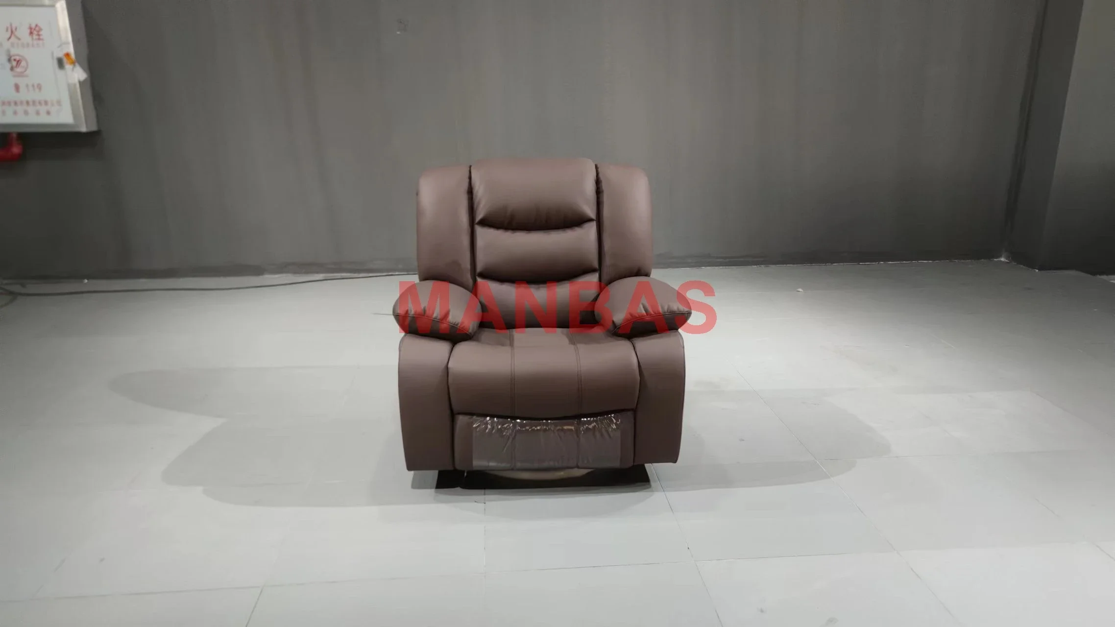 MANBAS Electric / Manual Recliner Chair with Swivel, Rocking Functional, Genuine Leather Multifunctional Armchair Single Seat