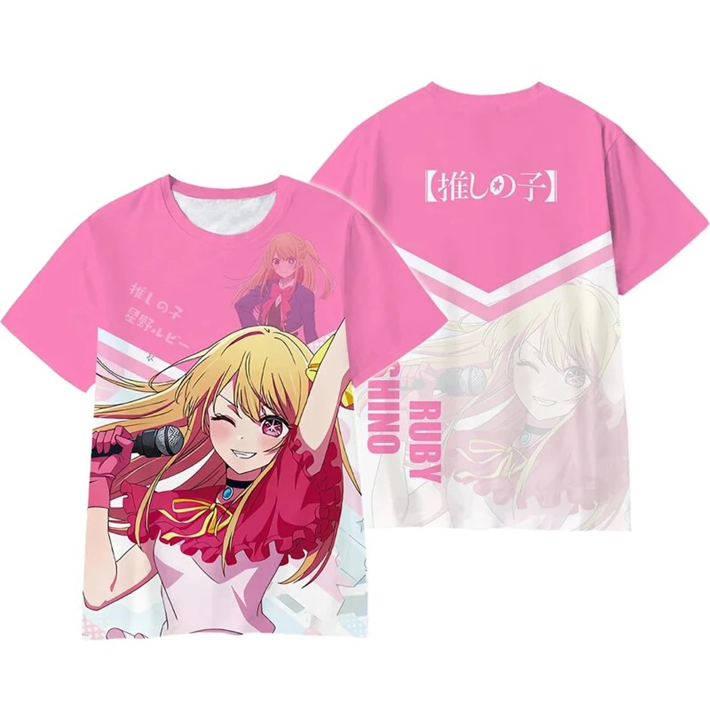 Summer Anime Oshi No Ko 3D Printed T-shirts Women Streetwear Casual Fashion Short Sleeve T Shirt O-neck Kids Tees Tops Clothing