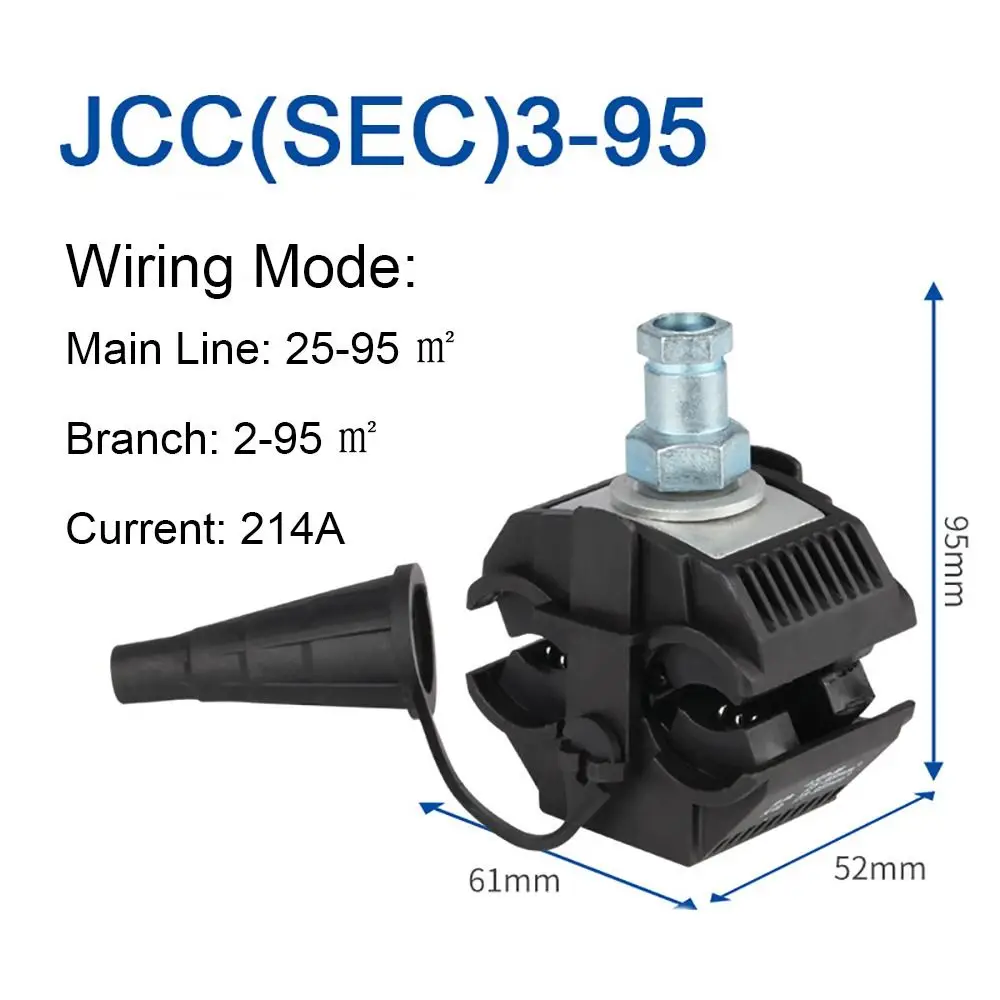 New 63A/75A Insulation Piercing Connector No-Peeling Insulation Cable Clips Unbreakable thread T Shape Wiring terminals