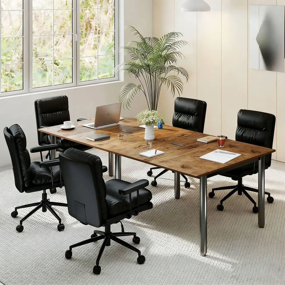 

8 Pack Office Chair with Thicken Seat and Armrests, Leather Desk Chair with Adjustable Height, Swivel Computer Chair with Wheel