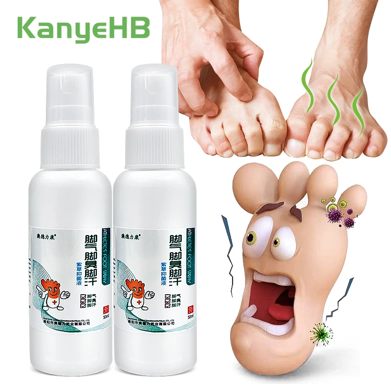 

2pcs Athlete 's Foot Antifungal Spray Relieve Foot Odor Itching Peel Tinea Pedis Treatment Liquid Papule Psoriasis Cream A1130