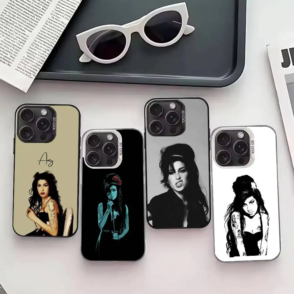 

A-Amy W-Winehouse Phone Case For iPhone 17,16,15,14,13,12,11 Plus,Pro Max,XS,Colored silver phone case