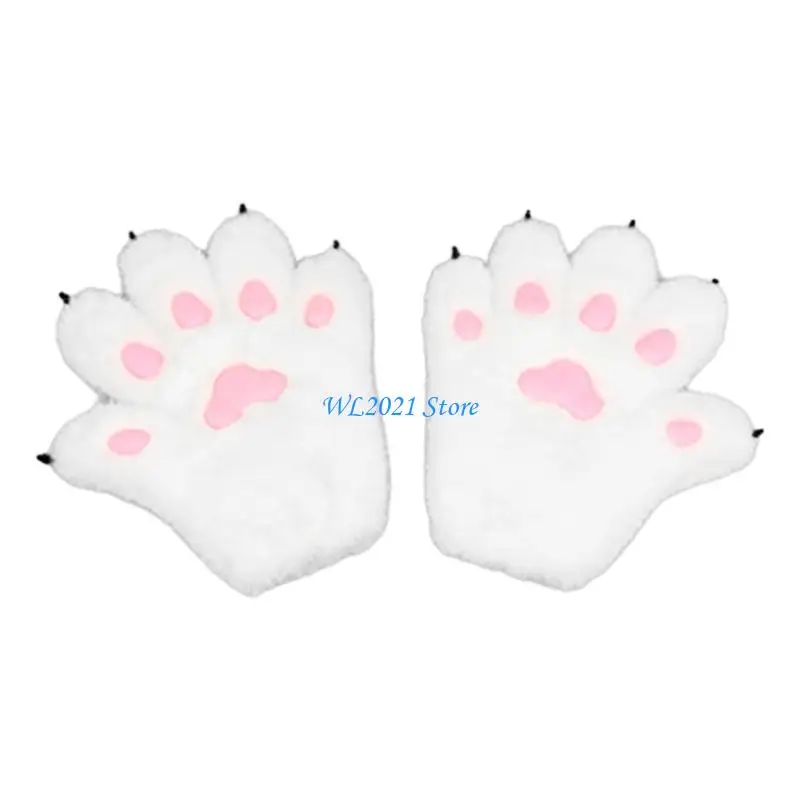 

G5GC Roleplay Animal Paw Gloves Cats Paw Fingerless Gloves Halloween Party Handwear
