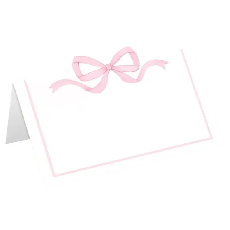 

50 шт. розовых карточек-бантов для рассадки гостей на свадьбу, день рождения, украшение стола, подарочная карточка, декор для чаепития