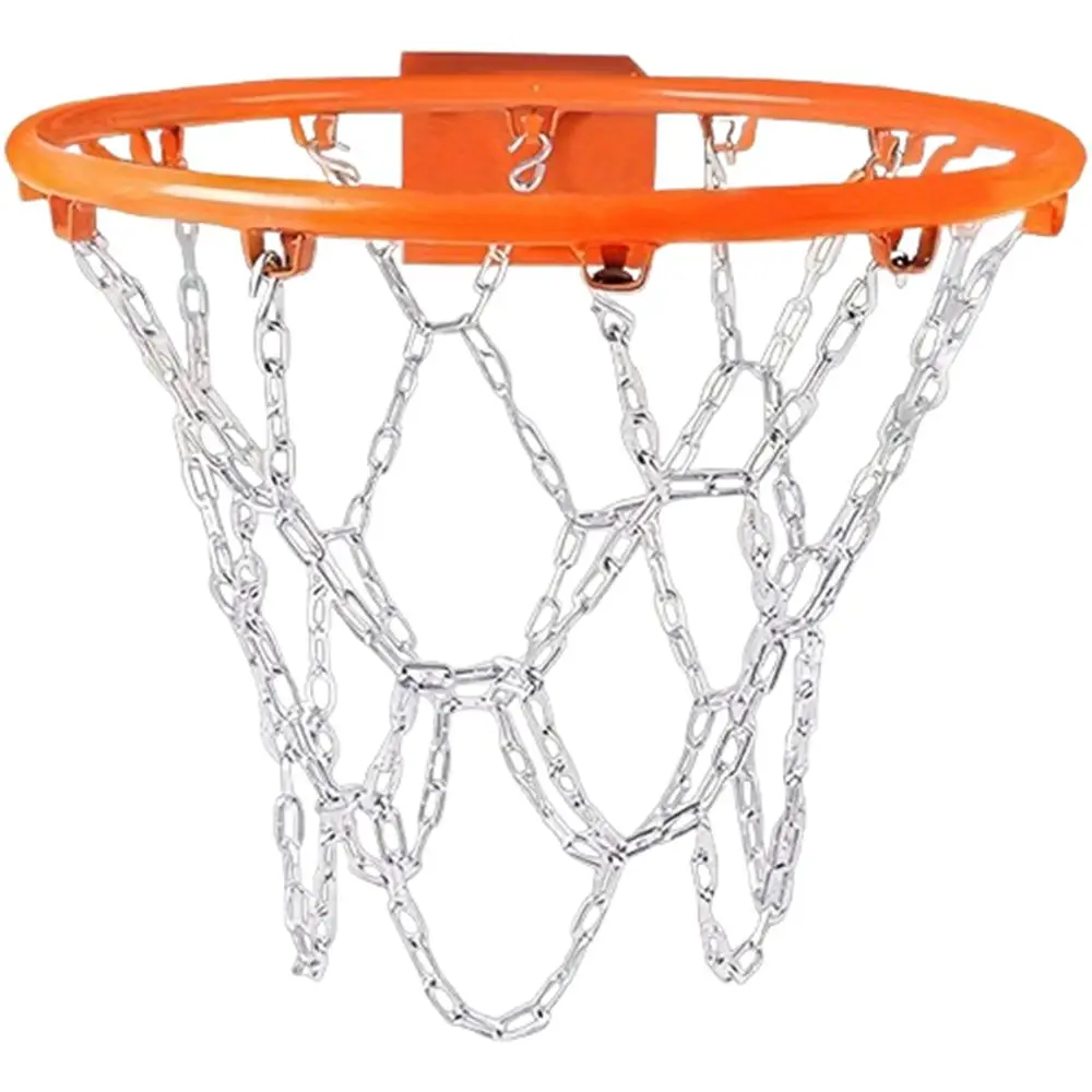12-Reifen-Basketball-Kettennetz aus Eisen, keine Verformung, verdicktes Basketballkorb-Netz, Ersatz, universeller hängender Basketballkorb