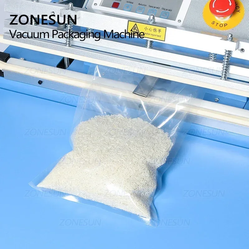 ZONESUN DZ500T آلة تعبئة أرز الأسماك التجارية فراغ السدادة آلة التغليف الصناعية