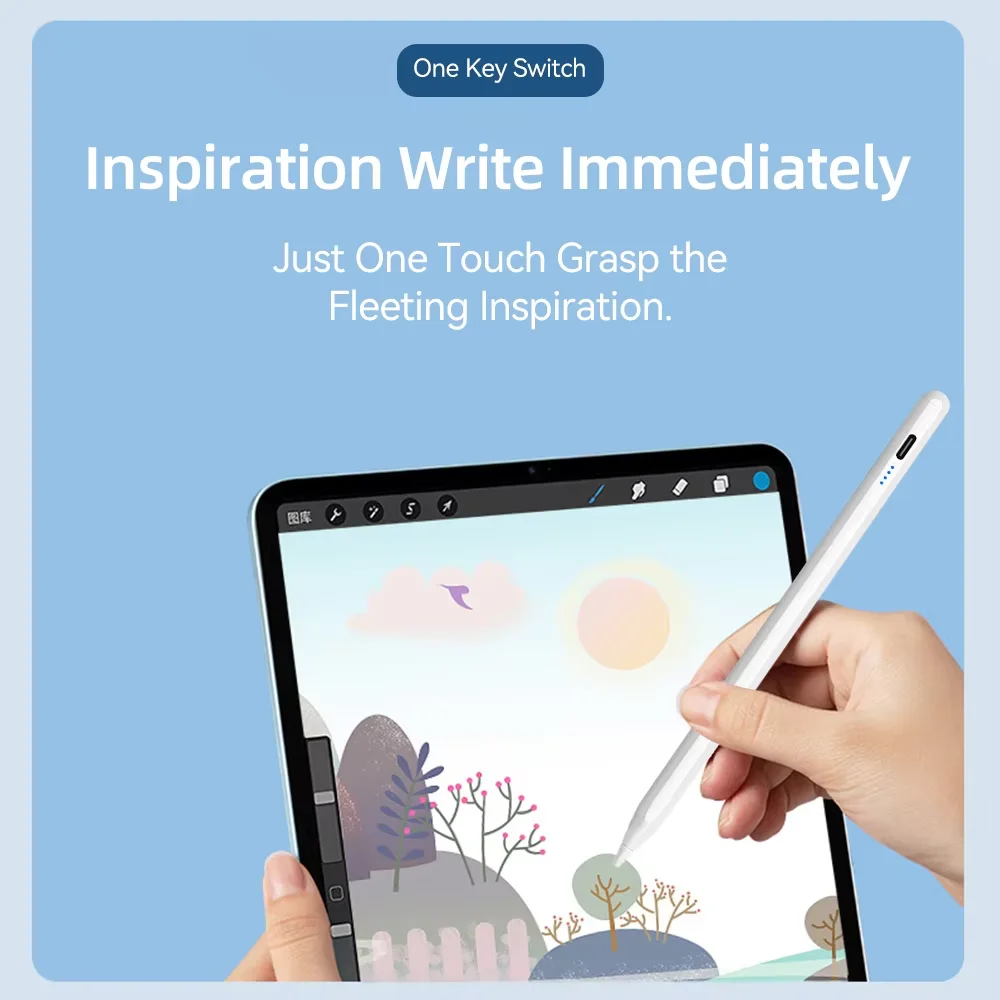 Stylus Pen For Apple 2024 iPad Air 6 11 13 M2 Pro 13 11 M4 5/6/7/8/9/10th Gen Air 3/4/5/6 Mini 5 6 7 with Palm Rejection image 3