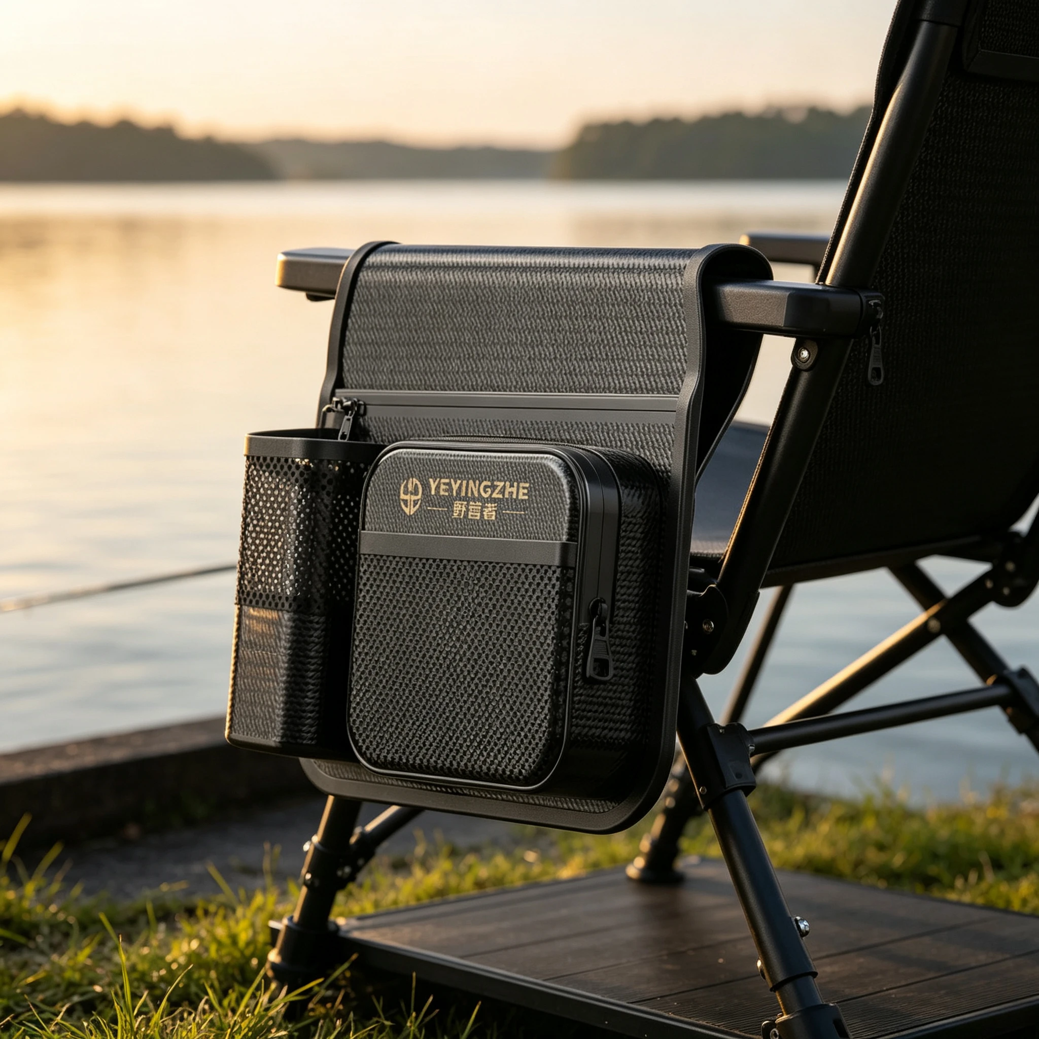 European Fishing Chair Armrest Side Bag, Waterproof Hanging Side Pocket, Portable Small Fishing Tackle Storage Accessory Bag