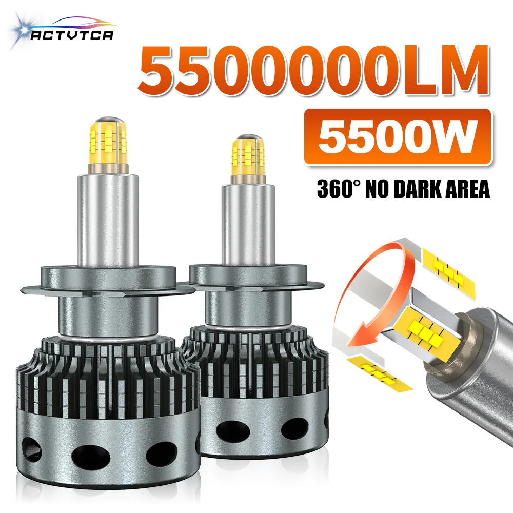 

55000000LM 3D 360 H1 H7 LED Car Headlight Bulbs Canbus H8 H9 H11 Fog Lights 9006 HB4 9005 HB3 D Series Plug&Play Auto Lamp 6000K