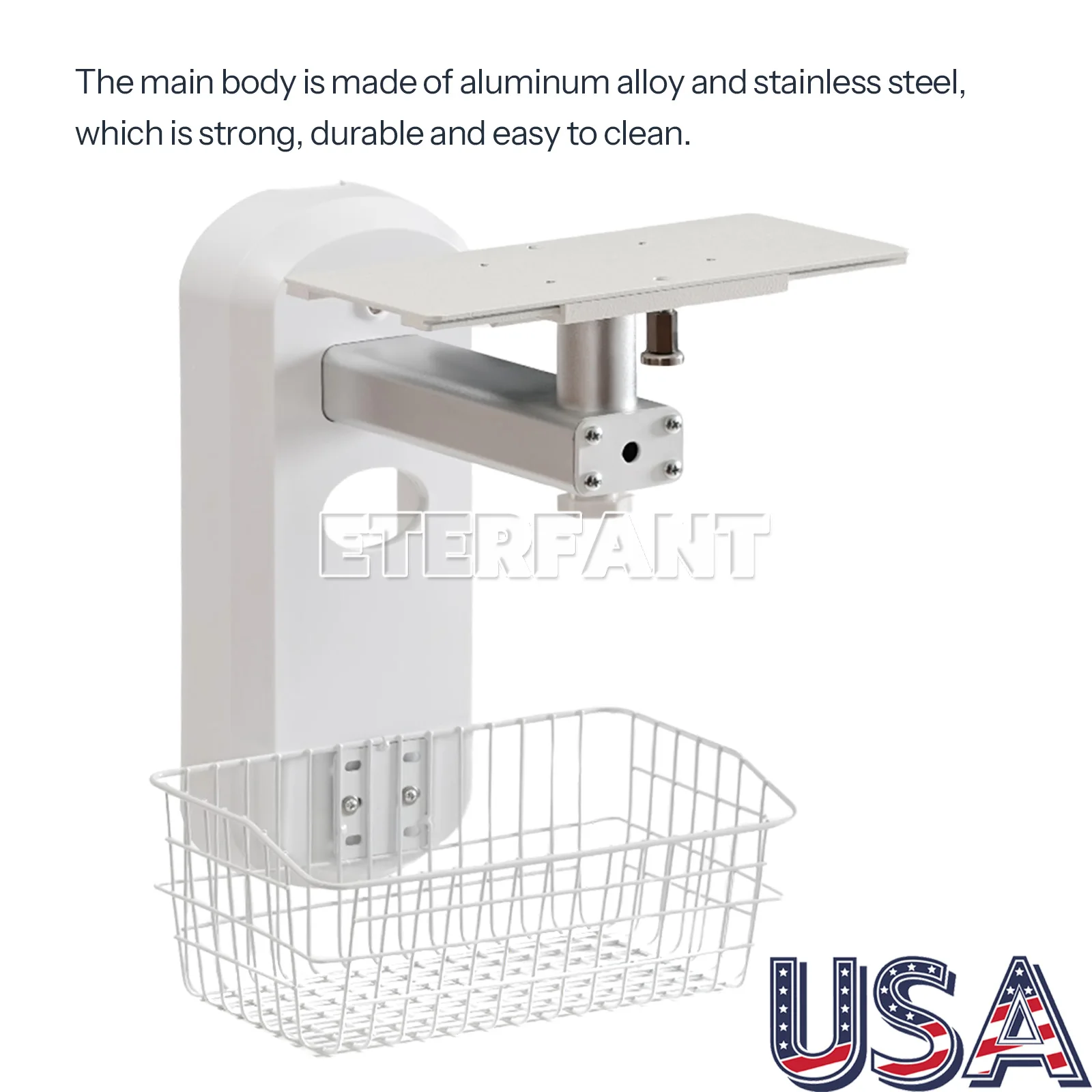 دعامة تثبيت على الحائط من ETERFANT لشاشات المريض في المستشفى مع فتحات لولبية 90*55 مم لـ SNP9000N/PM12F/PM15B #1