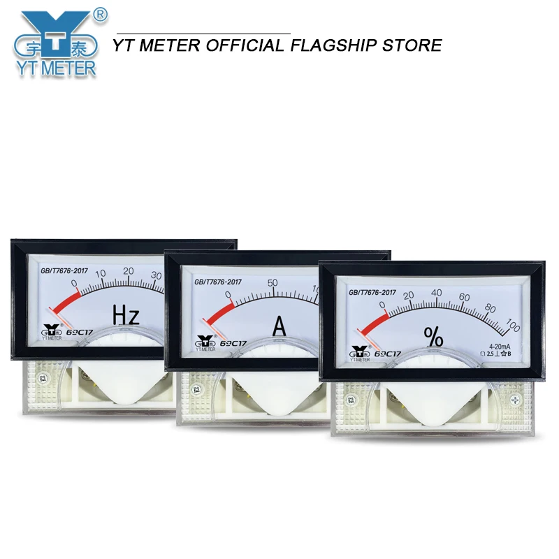 69C17 4-20mA Input ammeter 30A Opening meter 100% Frequency meter 50Hz Frequency converter Analog meter ac