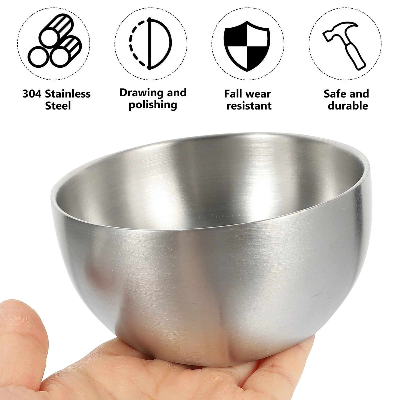 

Stainless Steel Bowl Double Layer Insulated Stainless Steel Cups Heat Resistant Soup Kitchen Supply Dining Set