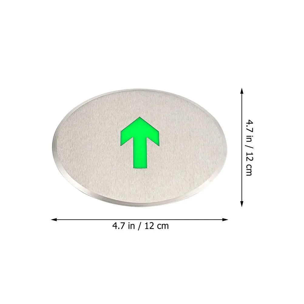 علامة خروج أرضية مضيئة ذاتية من الفولاذ المقاوم للصدأ تتوهج في مؤشر السهم علامة أرضية للإخلاء مخرج الطوارئ #5