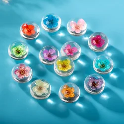 15mm-16mm 5pcs No-Hook Glass Ball And Flowers For DIY Earrings Bracelet Choker Necklace Jewelry Making Beads #IZ213