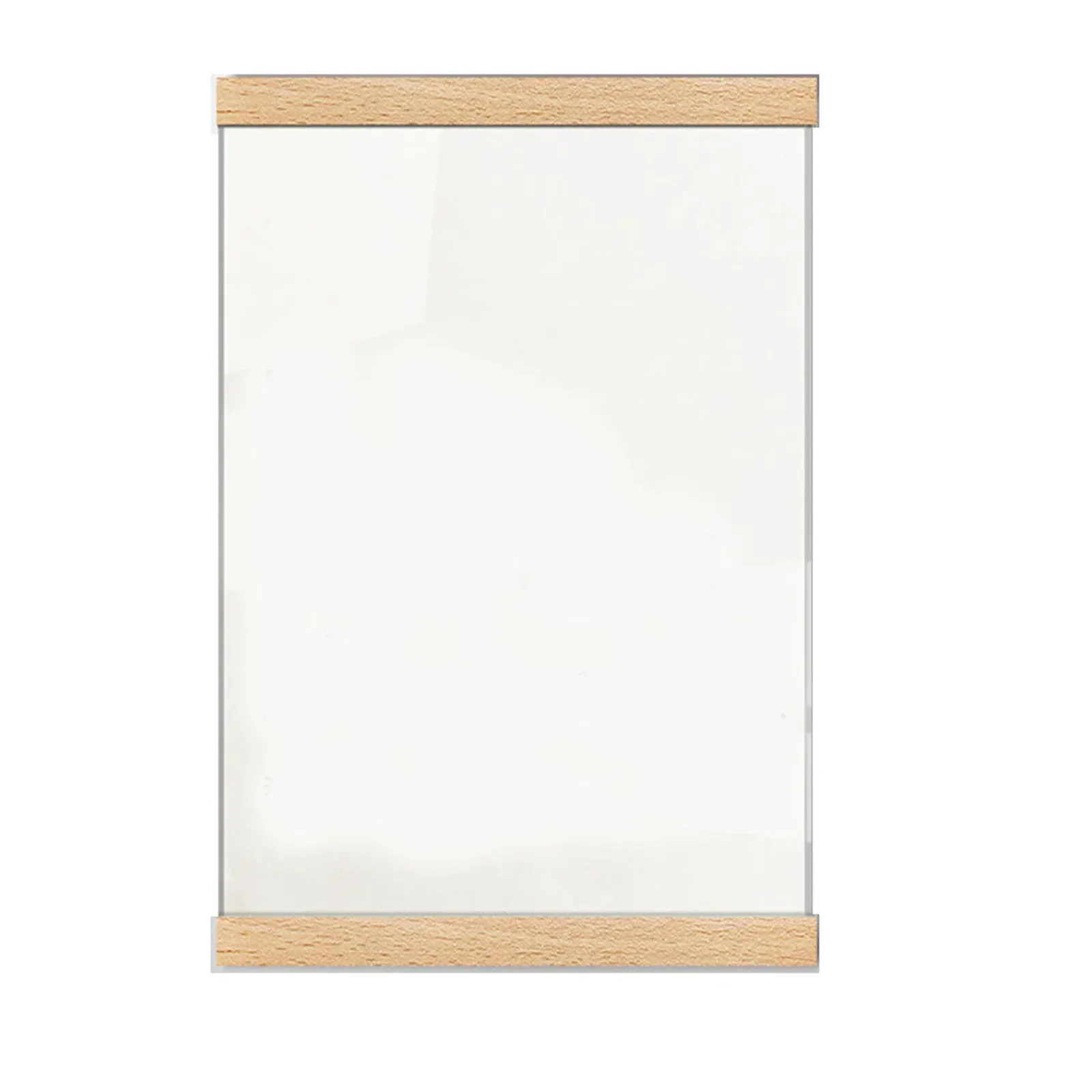 Multi functional Transparent Photo Frame  Wooden Acrylic Poster Display  Magnetic Hold for Certificates and Price Tags