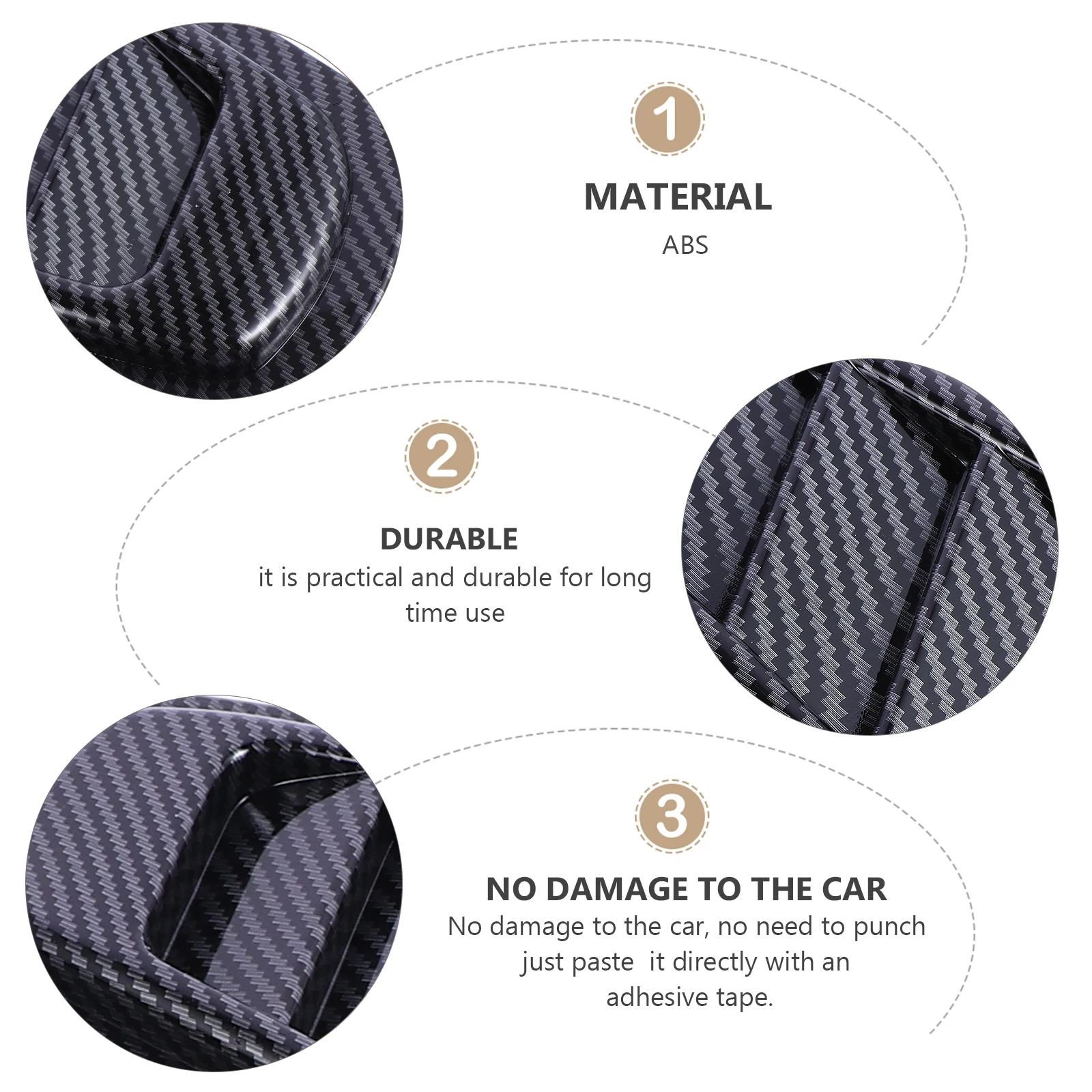 

Carbon Fiber Ventilation Port Sticker Hood Decor Car Accessories Stylish Design Long Lasting Durable No Damage Easy Installation