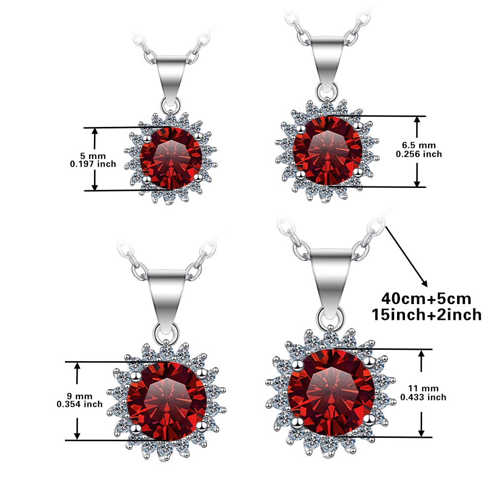 Red Sunflower GRA moissanite Pendant S925 silver Platinum plating Charm Party Wedding Pendants Necklace For Women Jewelry