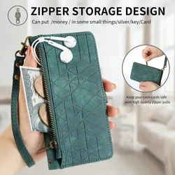 For Infinix Note 30 Pro 30i 40 Geometry Zipper Leather Case Luxury Wallet Book Flip Magnet Cover ForInfinix Note 30i Note30 Bags