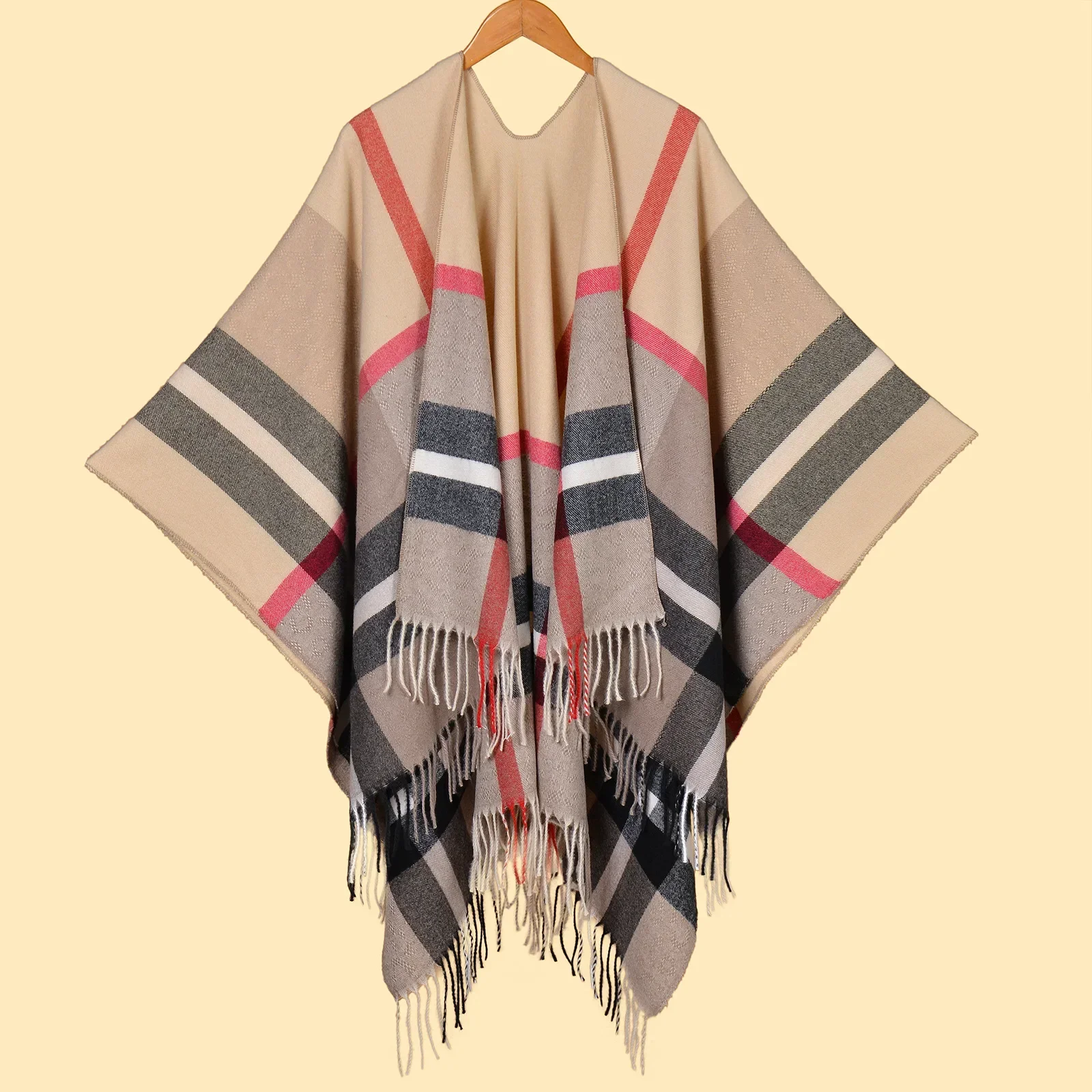 Elegant Imitation Cashmere Shawl for Women - Thick Blanket Stole, Luxury Scarf & Winter Poncho