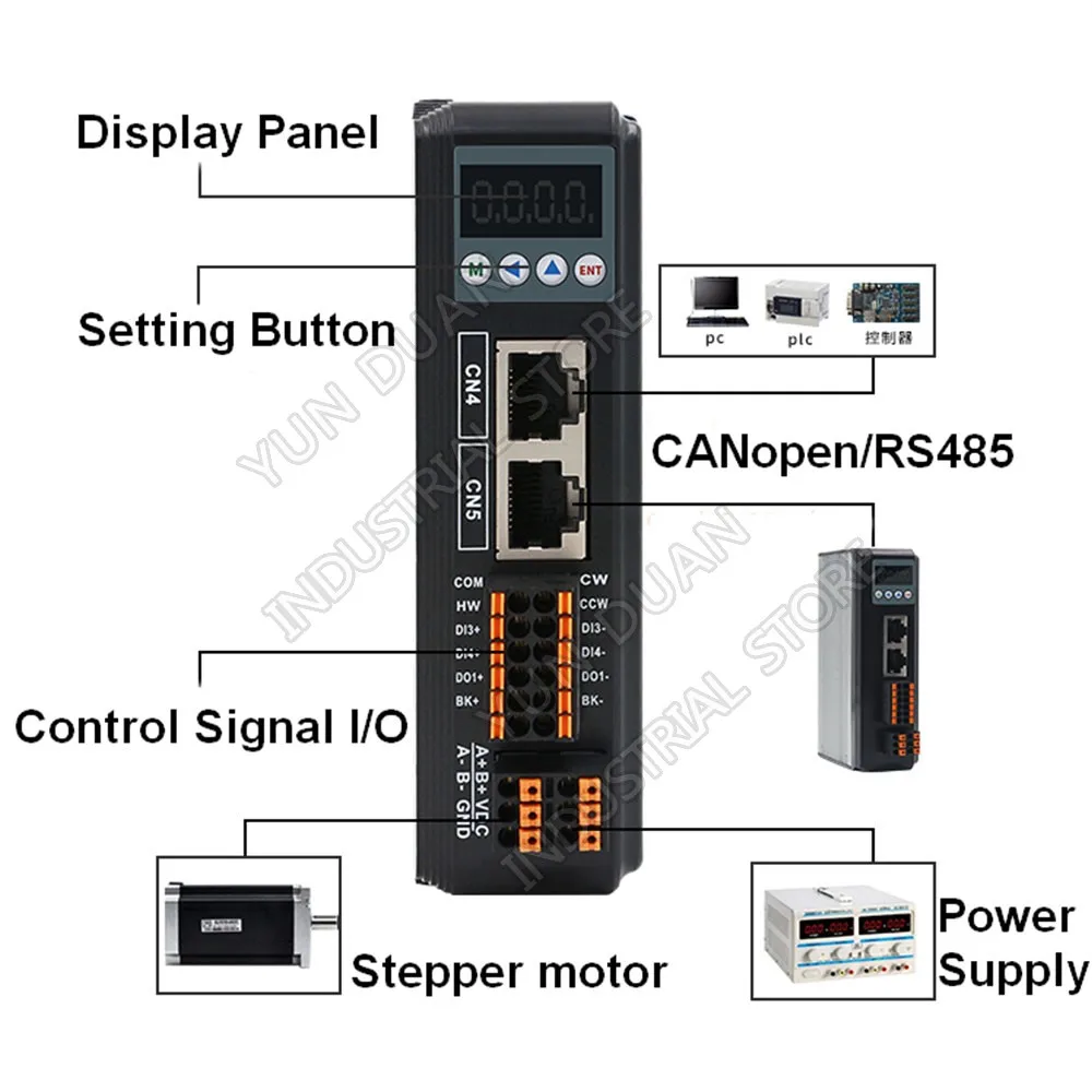 Imagem -02 - Mostrador Digital Híbrido de Passo Modbus Rtu Rs485 Rj45 dc para 57 Fases Nema23 Motor de Passo 57 mm