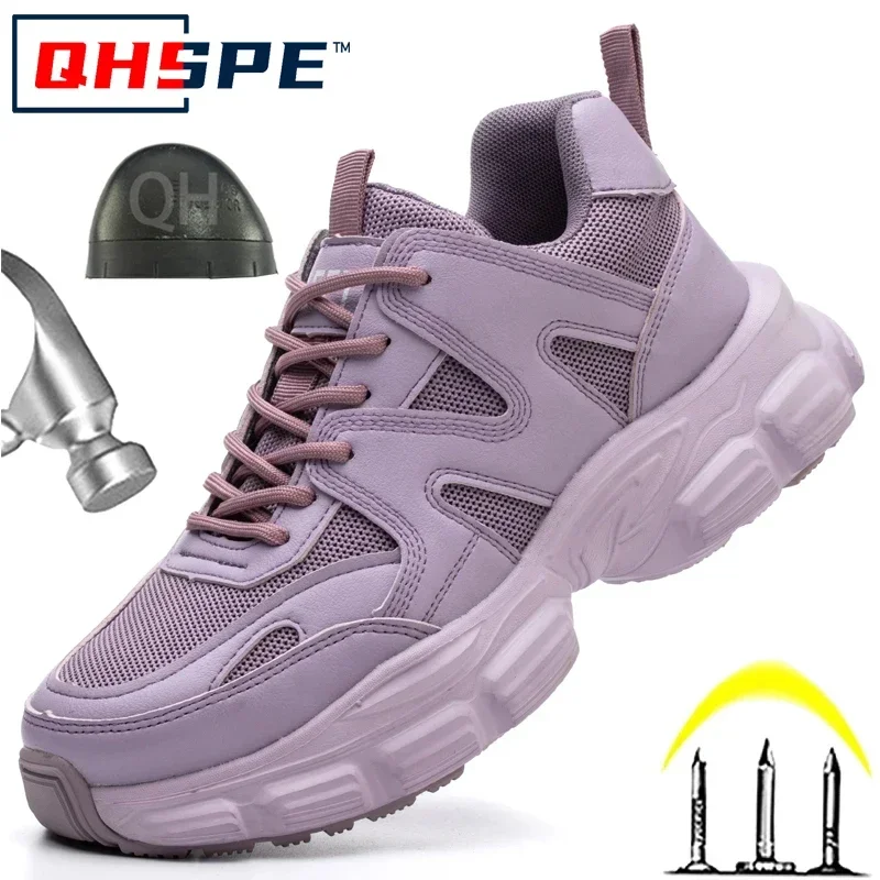 Protective Shoes For Women Men Work Sneakers Fashion Safety Shoes Anti-smash Anti-puncture Indestructible Shoes Work Boot