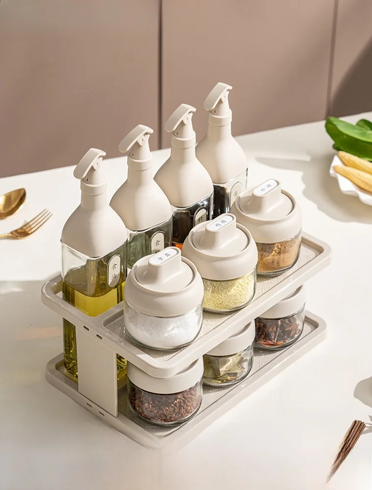 

Onlycook Kitchen Storage Set Glass Spice Jar Oil Bottle Combination Sed Condiment Box Ra Nordic Sle Commercial Use