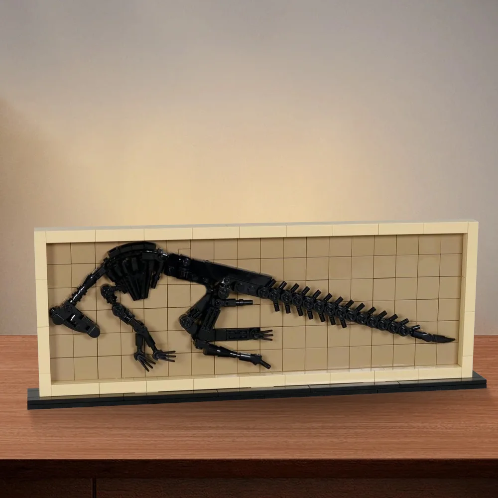 

MOC Jurassic Age Hadrosaur Fossil Building Blocks Model Hadrosaur Fossil Postcard Bricks Assembly Toys Kids DIY Birthday Gifts