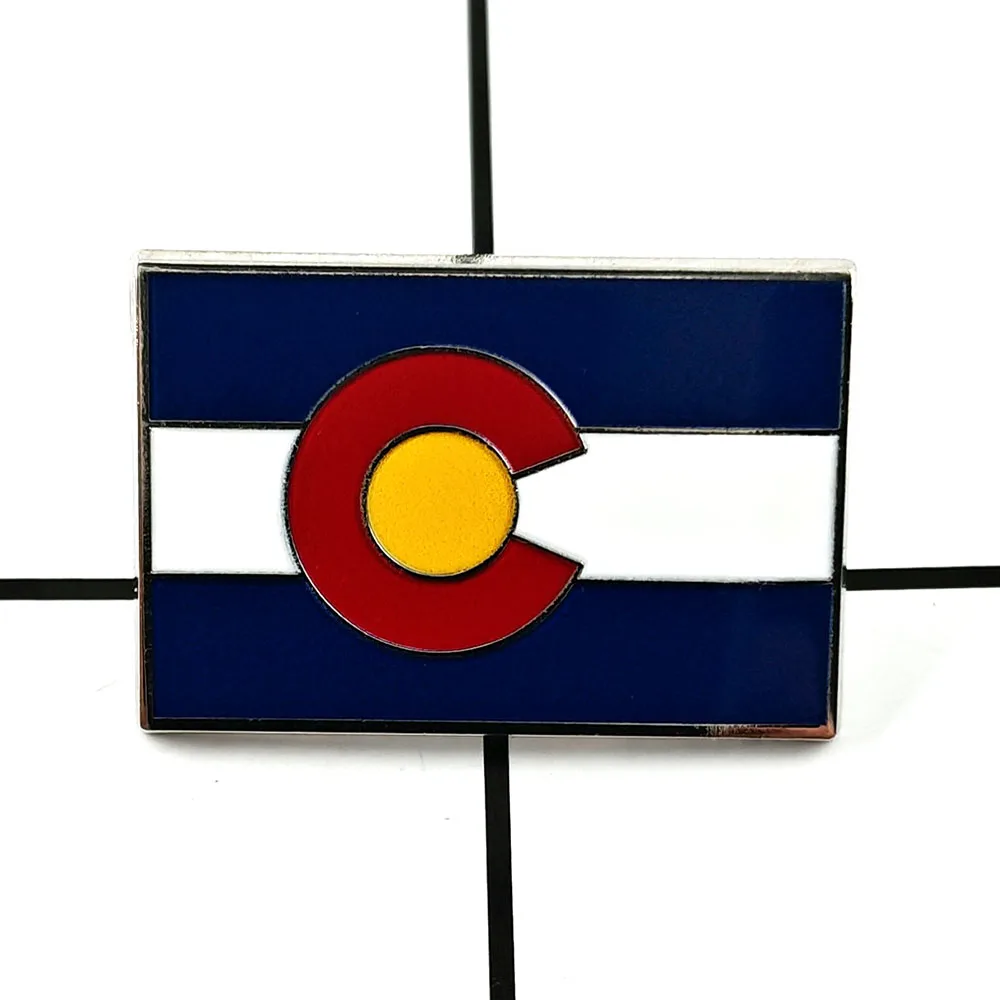 Colorado-Flaggen-Brosche, amerikanische Staats-Emaille-Anstecknadel, Touristen-Gedenksammlung, Metallabzeichen, Rucksack-Dekoration, Accessoires, Geschenk – Detail 4