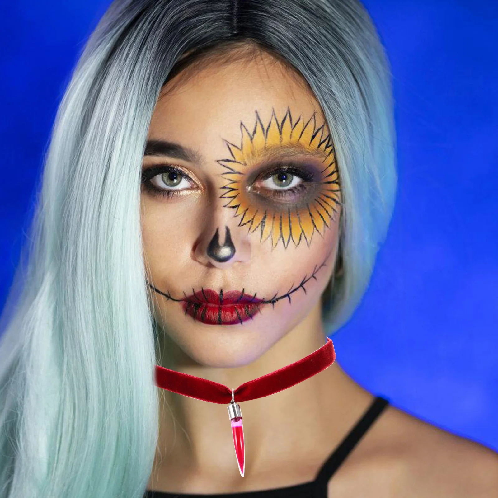 

1Pcs Adjustable Blood Bottle Necklace Unique Gothic Style Neck Chain Halloween Party Neck Jewelry Gifts Necklace