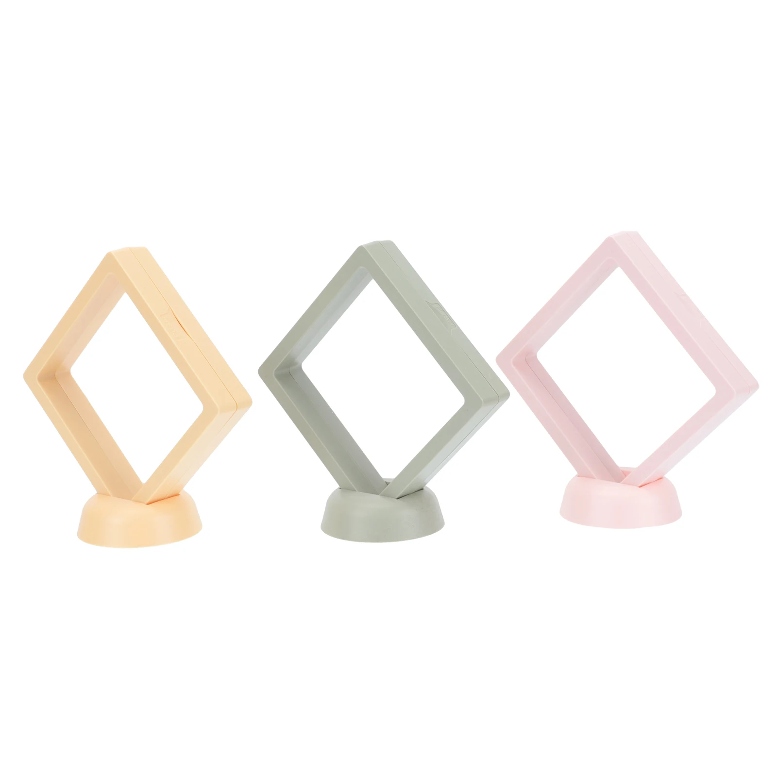 3set Transparent Film Jewelry Box Mixed Color Portable Display Stand For Necklace Bracelet Storage Organizer Case With Base