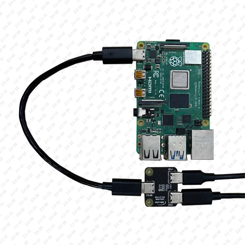 USB Power Splitter for Raspberry Pi Board BliKVM KVM Over IP HDMI-Compatible 1 IN 2 CSI Type-C Interface Power Adapter