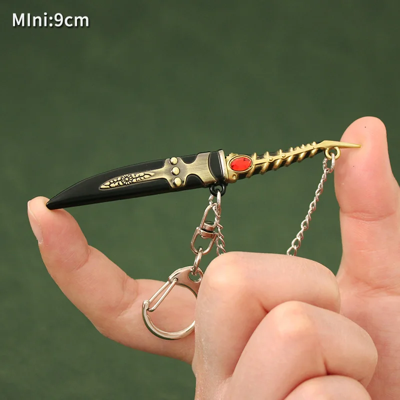 

9cm Valyrian Catspaw Dagger Keychain Longclaw Sword Key Ring Game Peripherals of Thrones Metal Weapon Model Pendant Gift for Boy