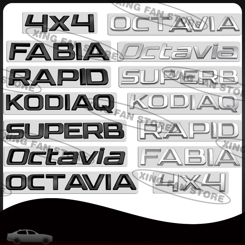 Auto Styling For Skoda Octavia Superb Fabia Kodiaq Rapid 4x4 Car Rear Trunk Badge Decal Body Sticker Accessories