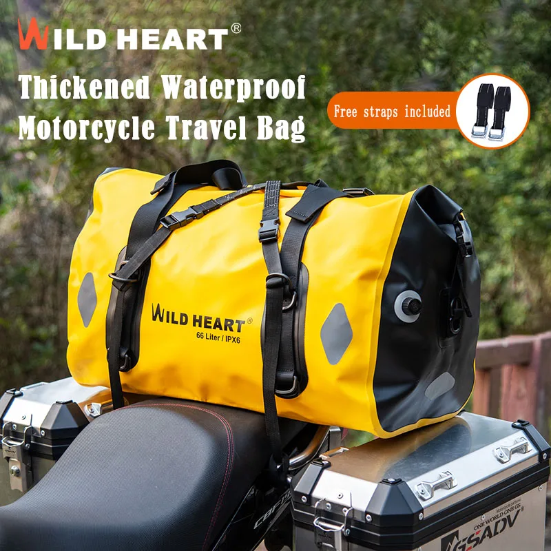 

Motorcycle Waterproof Bag Heavy Duty Travel Luggage Bag Motorcycle Rear Seat Bag Side Bag 55L Motorcycle Dry Duffel Bag