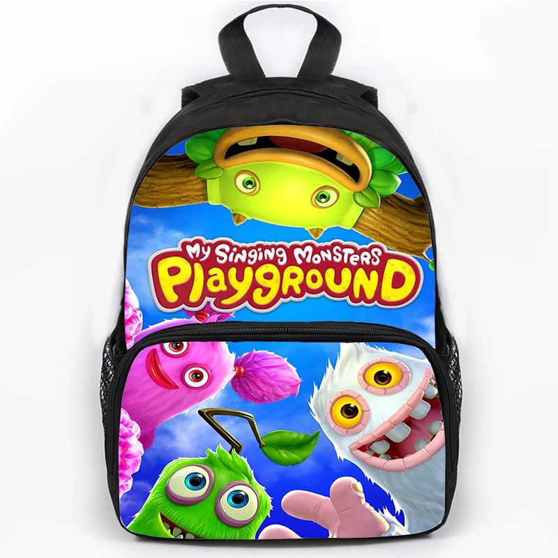 Waterproof Game My Singing Monsters Backpack, Mochila Escolar para Meninas e Meninos, Estudantes Travel Bag, Canvas Esporte Mochilas, 16\