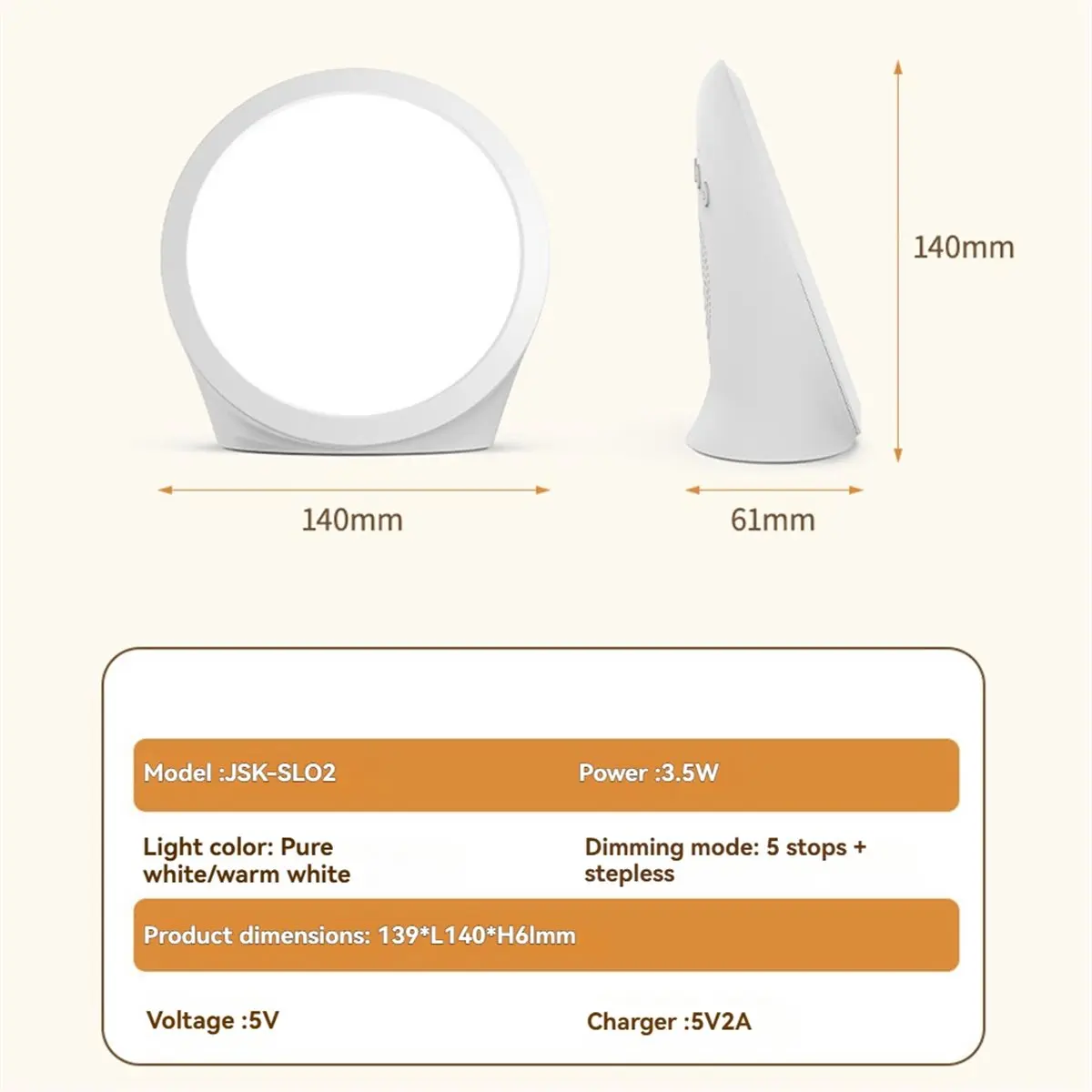 A40I SAD Lamp Light Therapy Lamp 10000LUX Stepless Brightness 3000-6500K Color Temperature Smart Timer Happy Sunlight Lamp