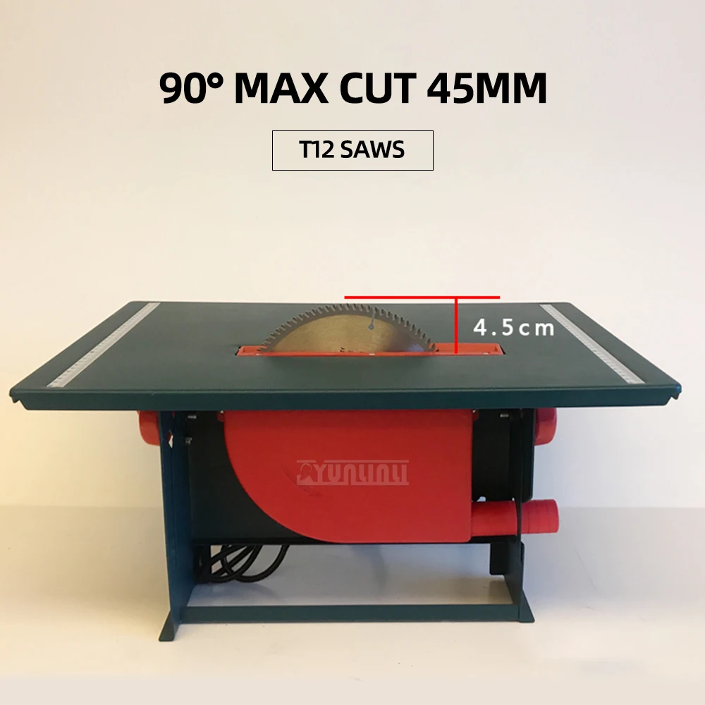 T12 table saw 1200W precision brushless desktop cutting machine 45 degree integrated machine oblique saw