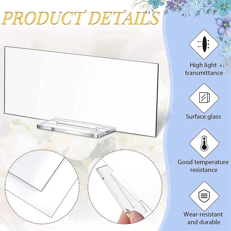 Soportes acrílicos para tarjetas de lugar, soporte de exhibición de mesa transparente, soporte de letrero, número de mesa de boda con ranura para tarjetas para boda, 20 Uds.