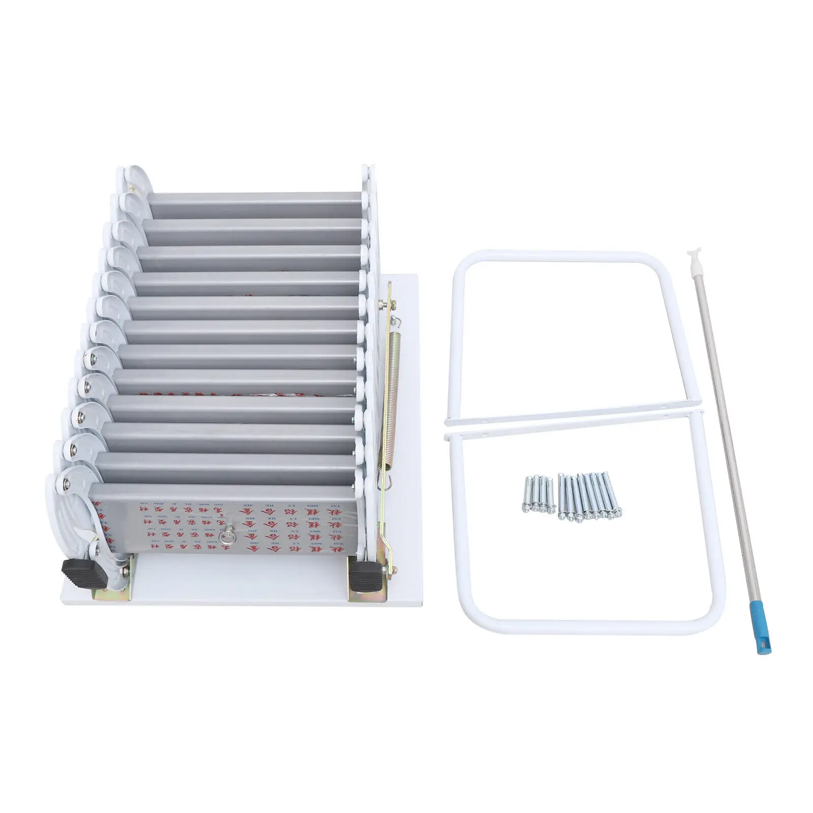 882 LBS White Wall Mounted Folding Loft Ladder Stairs Attic Ladder Loft Stairs