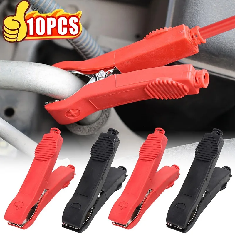 Heavy Duty Alligator Clamp 35A Fully Insulated Crocodile Clips with Serrated Jaws for Car Battery Jump Starter Cable Electrical