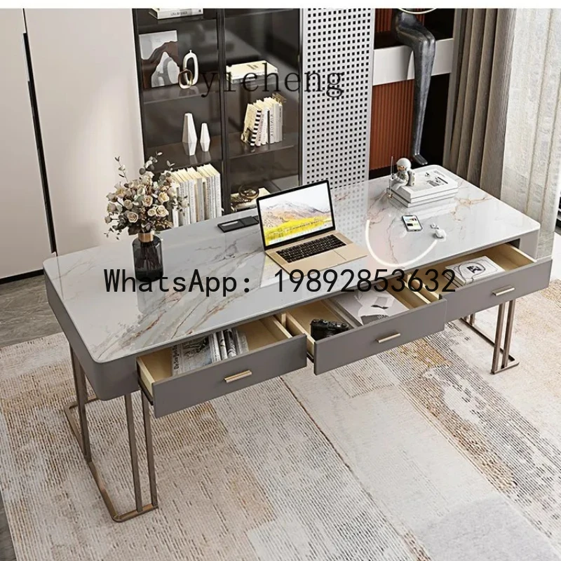 

BB modern simple desk light luxury rock slab table and chair combination desk home study writing desk
