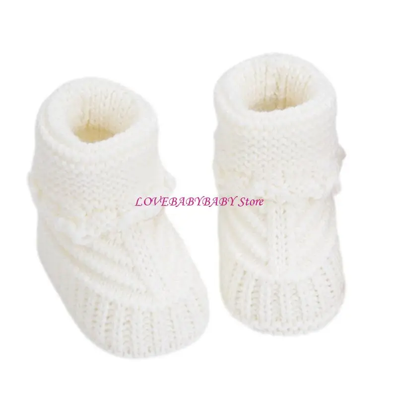 

Warm Toddler Booties Hand Crochet Shoes Comfortable Wearing for Everyday Comfort 4XBC