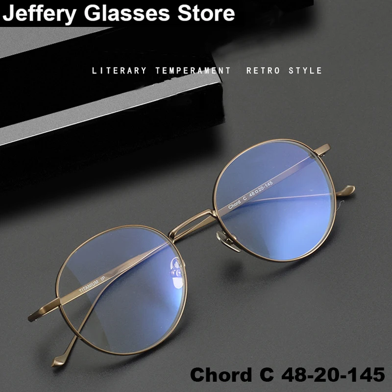 2025 Pure Titanium Round Glasses Frame Men Women Brand Design Fashion Ultralight Eyewear Japanese Handmade Vintage Style Eyewear