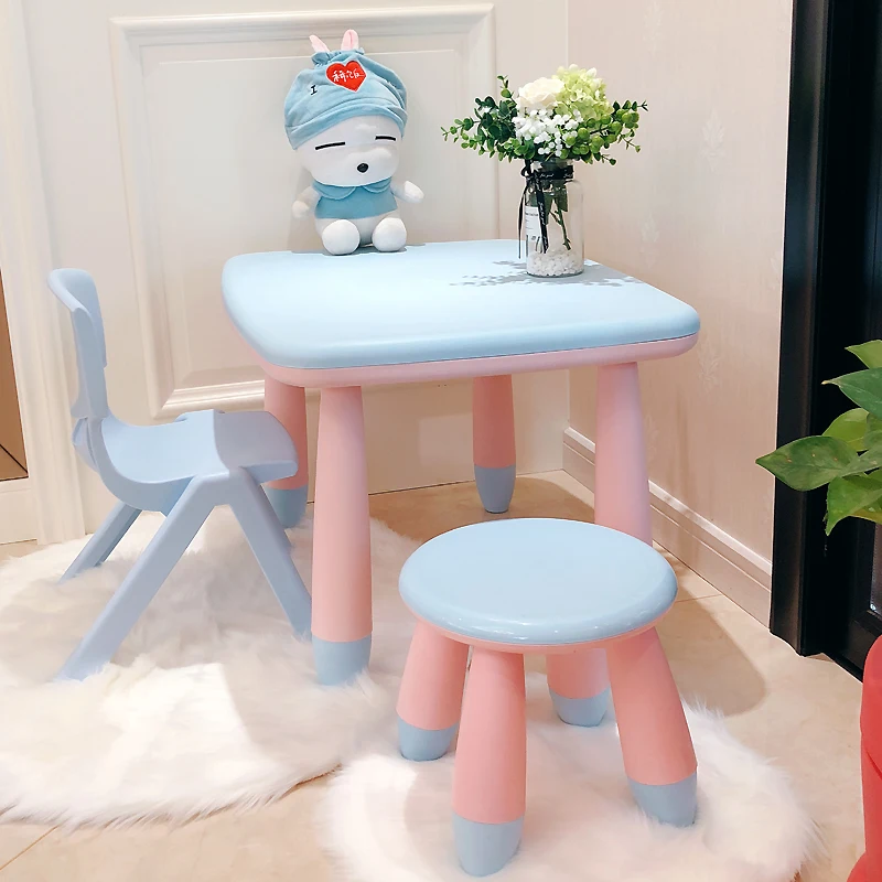

Children's table and chair set Thickened kindergarten table and chair Baby study Plastic Game table Toy
