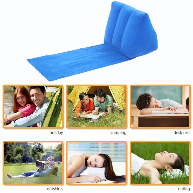 Inflatable PVC Beach Chair Outdoor Travel Camping Holiday Portable Lounger Cushion Rest Mat Travel Supplies