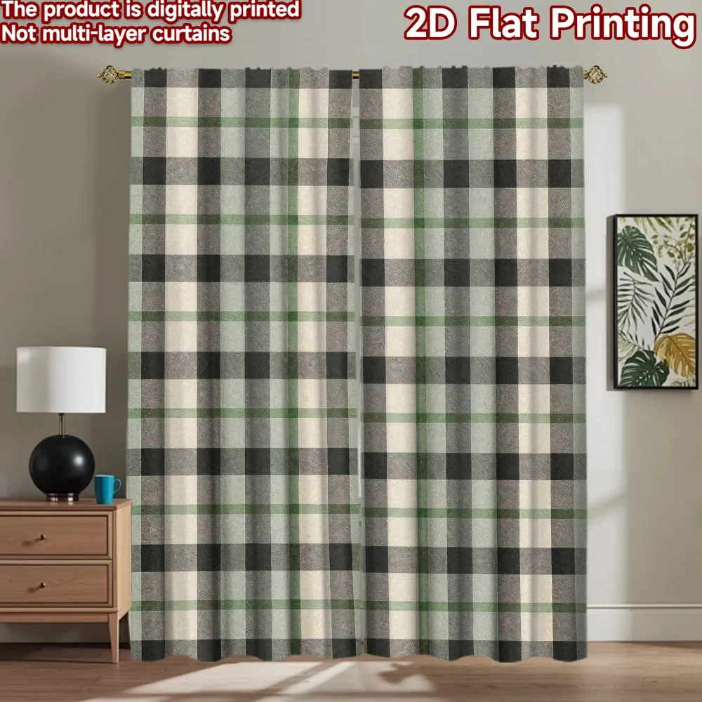 1 pieza de fondo plano 2D para fotografía, banderola de fondo a cuadros verde y negro, 100% poliéster, ideal para fiestas familiares.