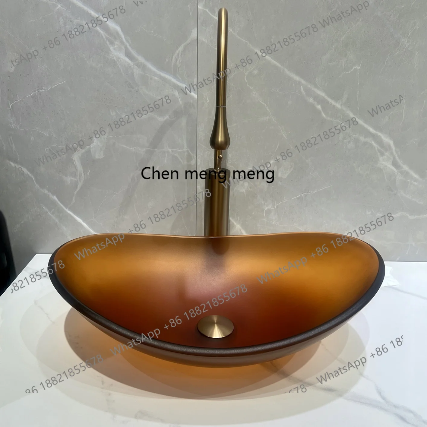 

Frosted tempered glass table single basin simple wash basin home art basin B & B