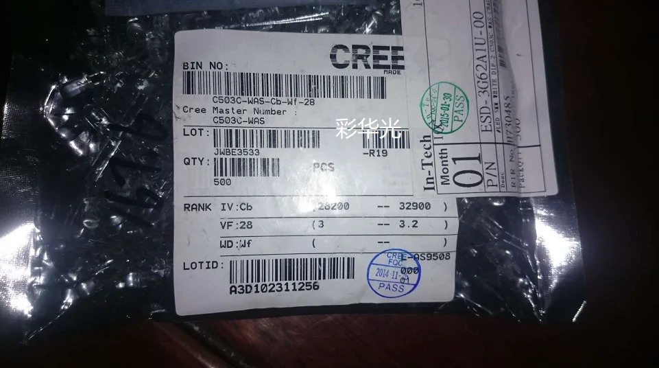 20 Stück/5 mm Rundkopf weiß Inline DIP-2LED C503C-WS-CBADA151 Original