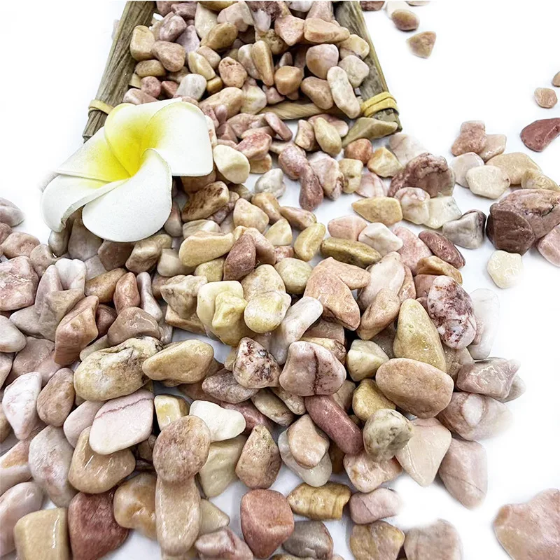 Yellow stones, pebbles, courtyard paving, paving, pebbles, garden landscaping, crushed stones